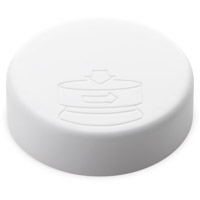 Smooth Sided Child Resistant Closures - Debossed Pictorial - PE LINED Matte White CAPS