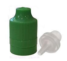ELIQUID CHILD RESISTANT AND TAMPER EVIDENT OVERCAP - GREEN WITH LONG TIP PLUG CAPS